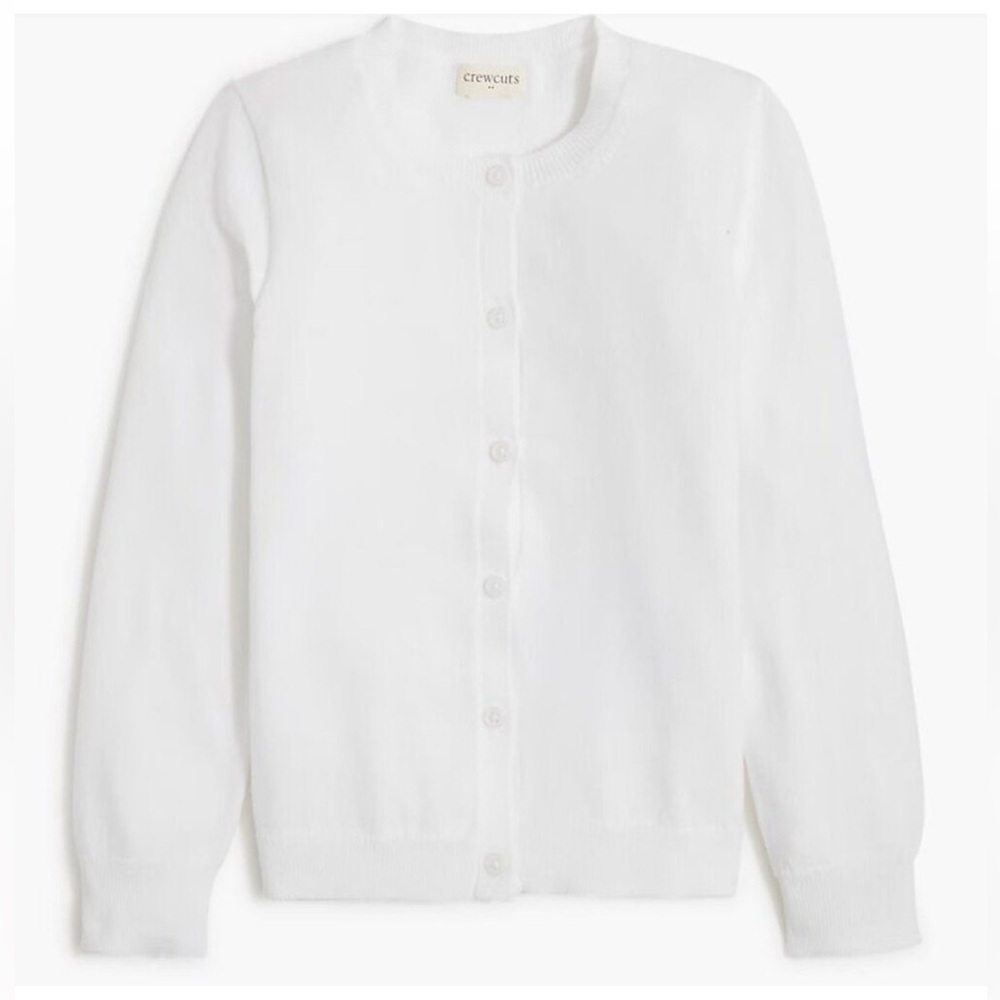 NWT Crewcuts Factory bs335 Girls' Casey cardigan sweater in white size s (6-7)